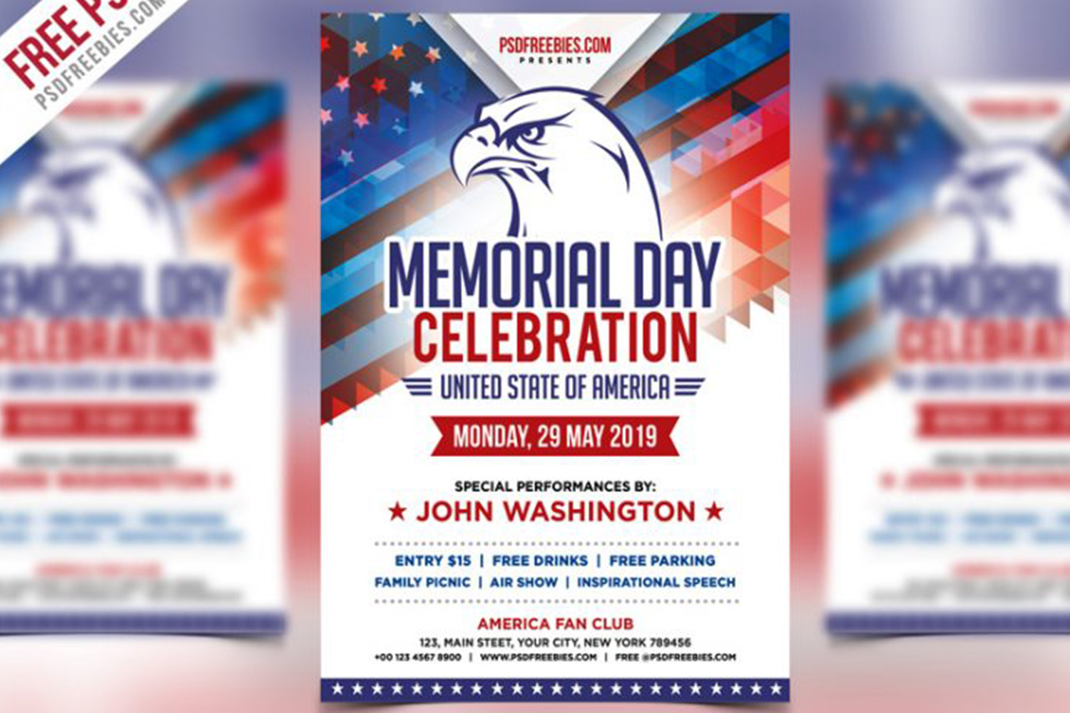 America Memorial Day Event Flyer Free Download