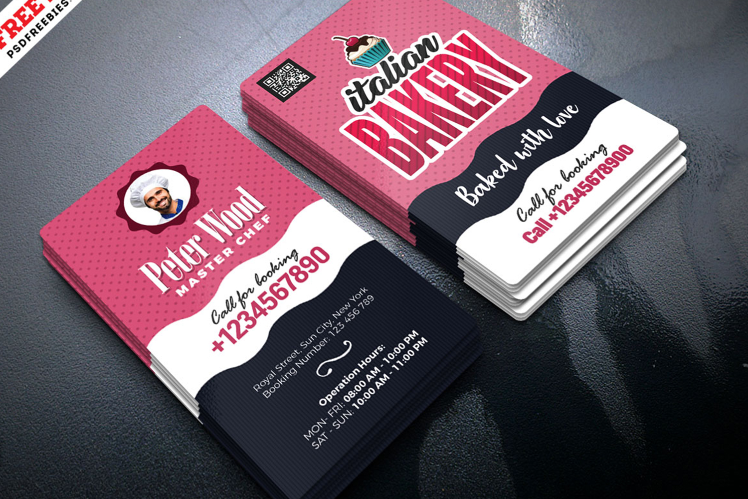 Bakery Shop Business Card PSD Free Download