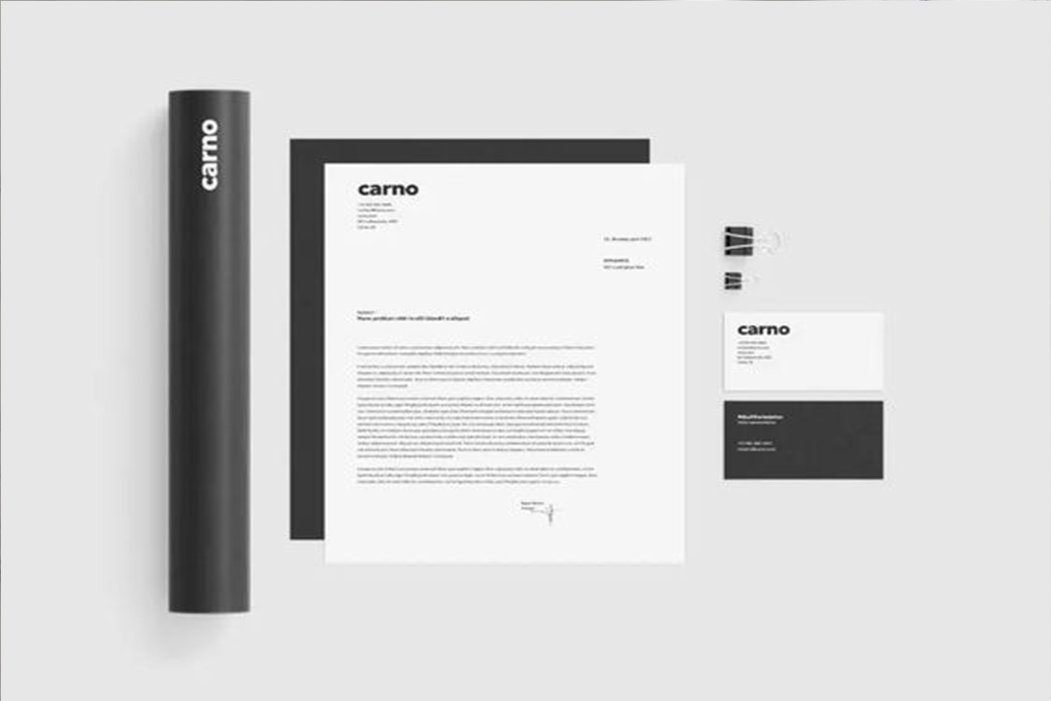 Black and white stationery Mockup  Free Download