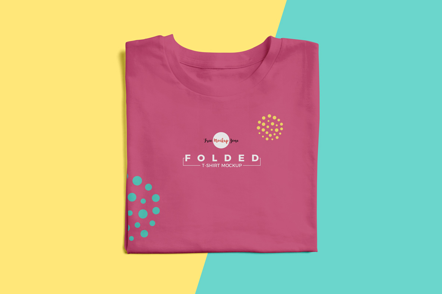 Brand Folded T-Shirt Mockup Free Download