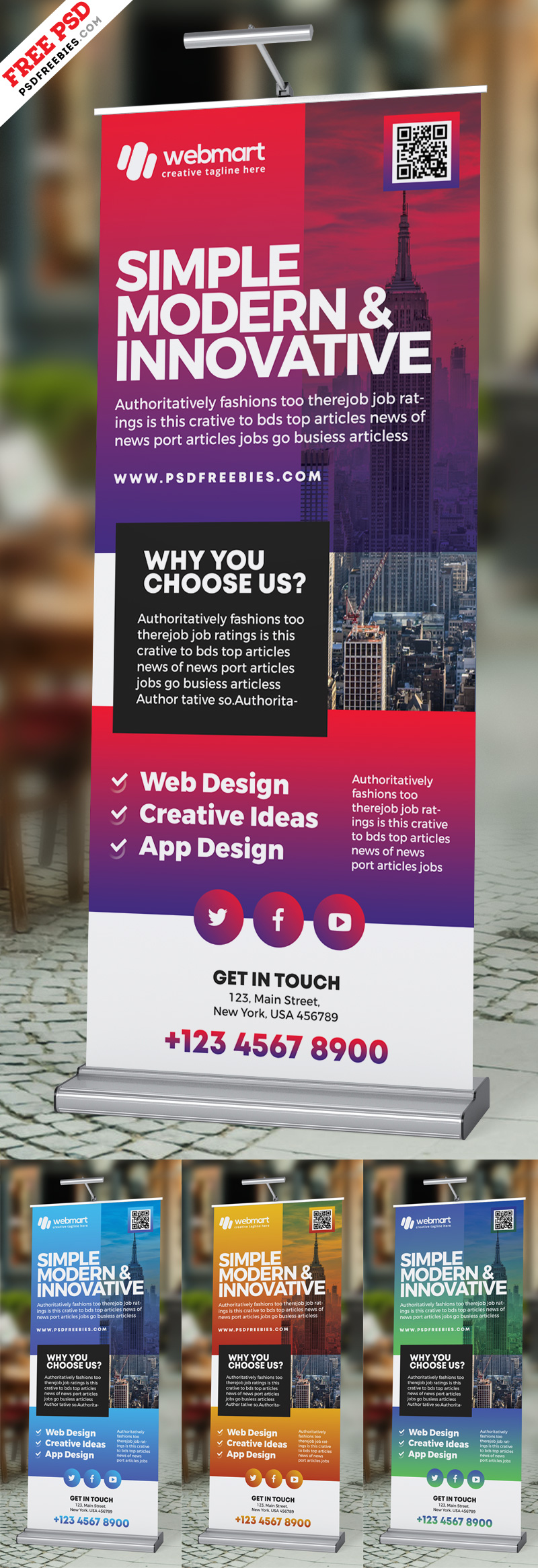 Business Roll-up Banner PSD Free Download