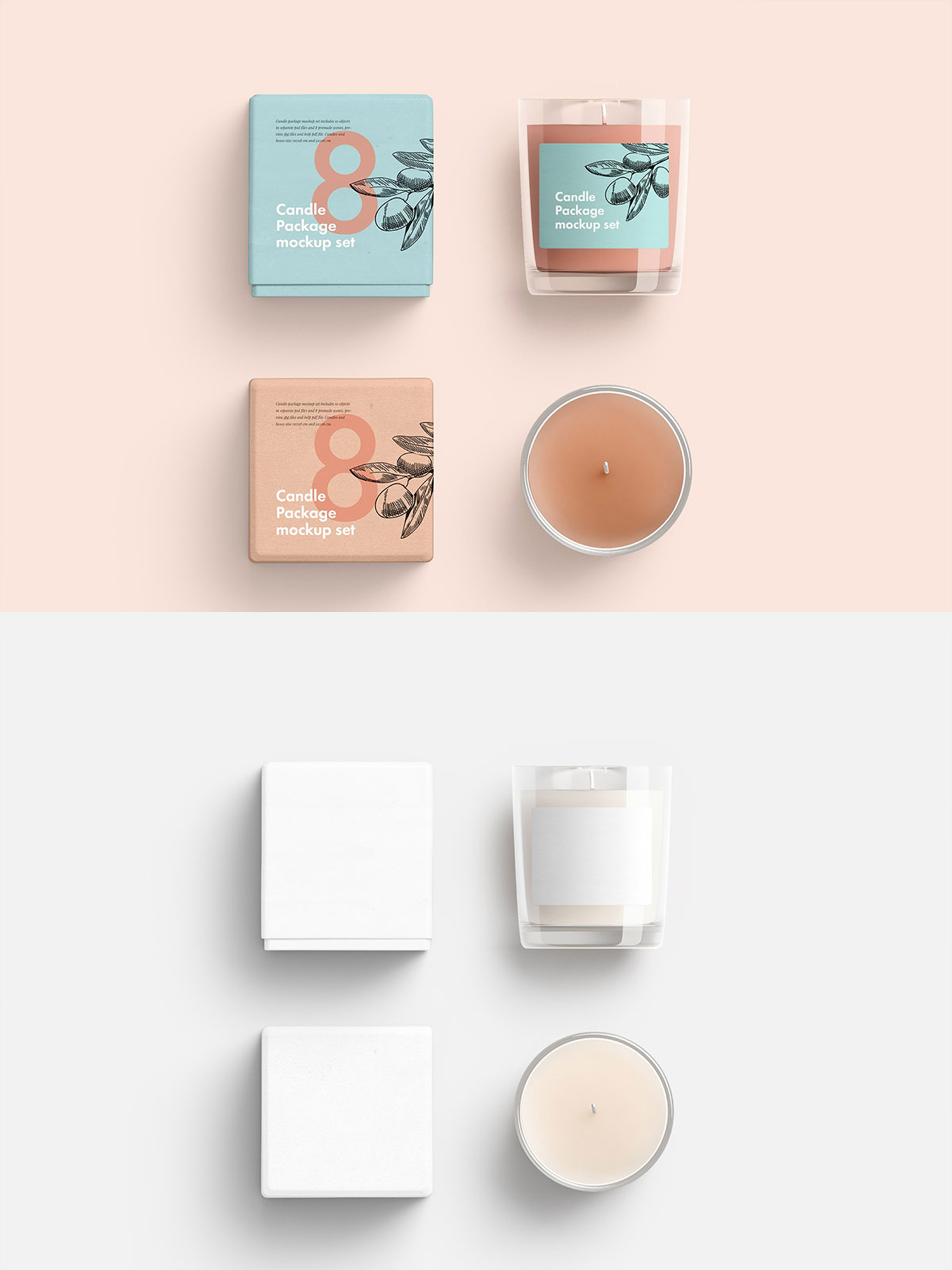 Candles Package Mockup Free Download