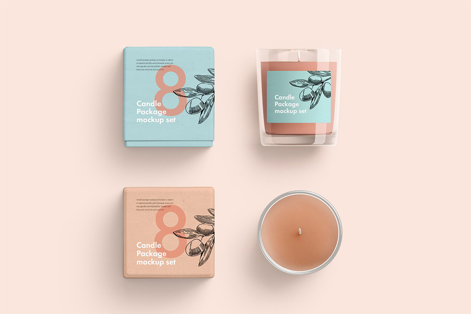 Candles Package Mockup Free Download