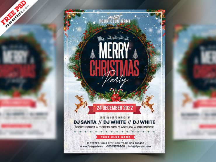 Christmas Party 2020 Flyer PSD Free Download