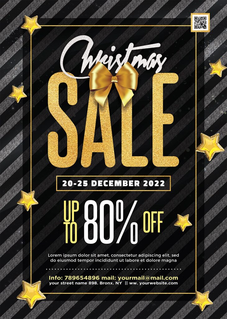 Christmas Sale Event Flyer PSD Free Download