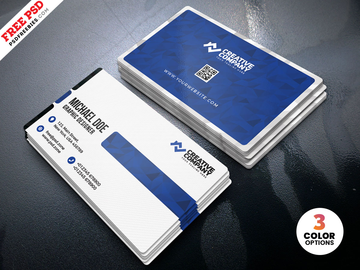 Clean Simple Business Card Design PSD Free Download