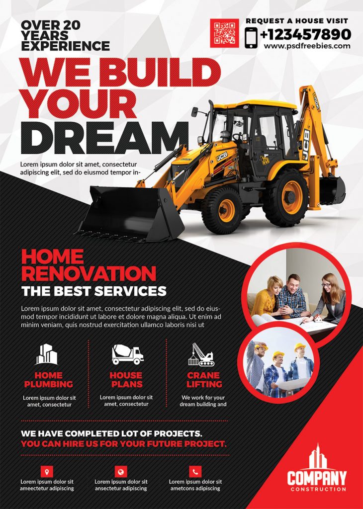 Construction Company Flyer PSD Free Download