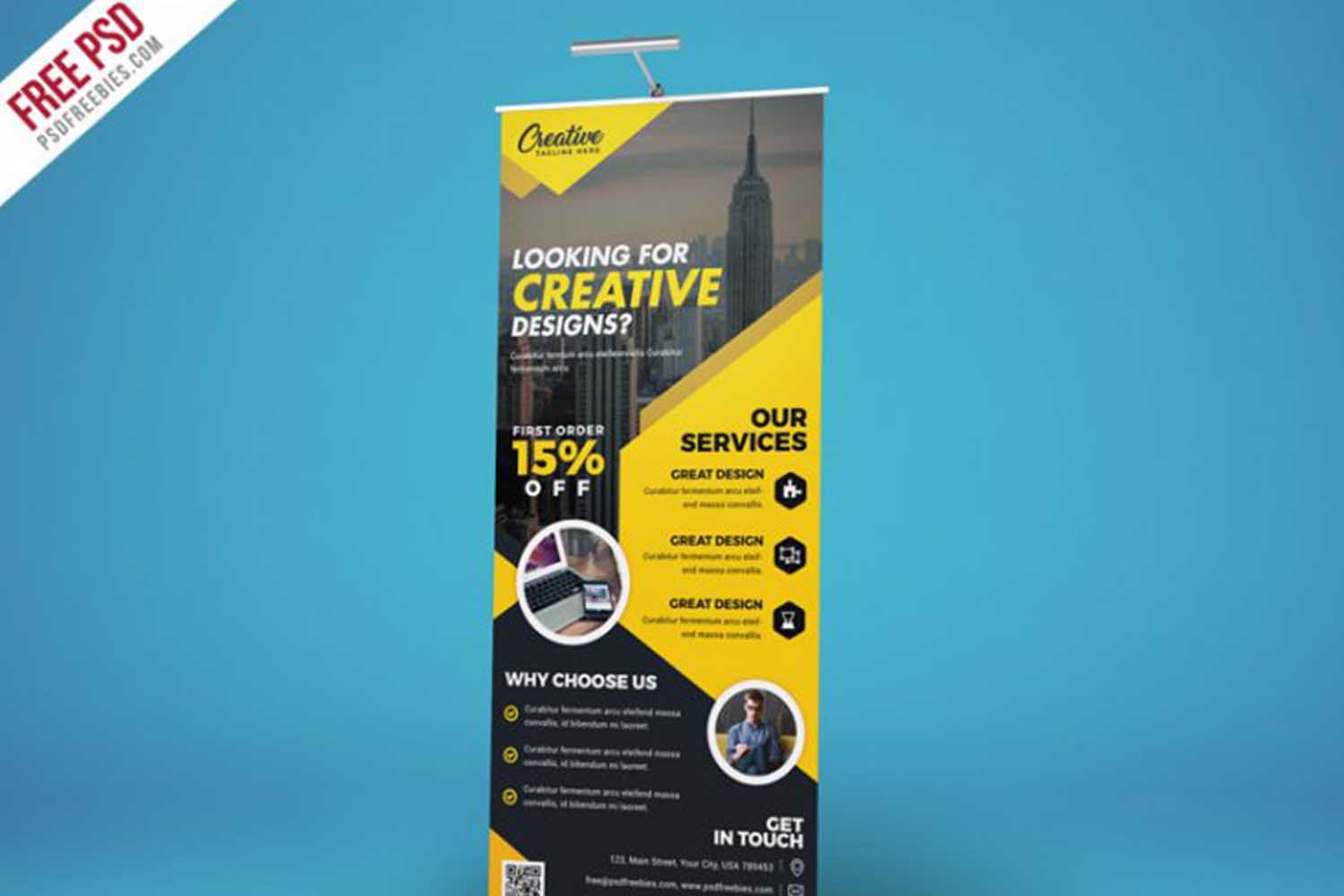Corporate Roll Up Banner PSD Free Download