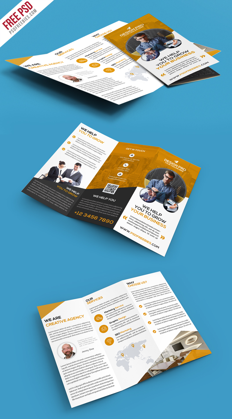 Corporate Trifold Brochure PSD Free Download