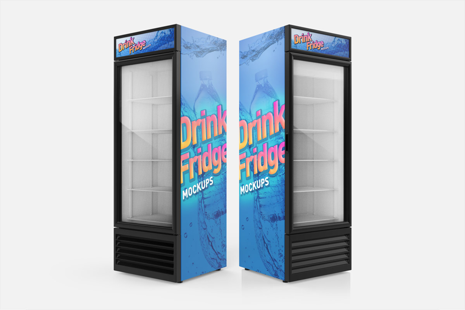 Drink Fridge Refrigerator Mockup Free Download
