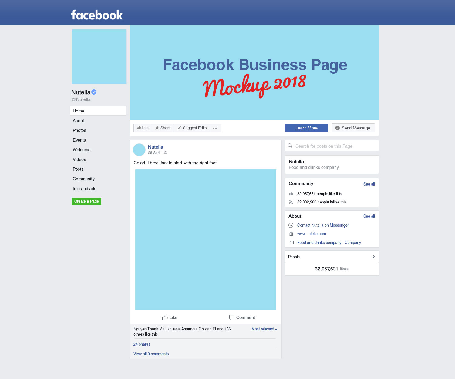 Facebook Business Profile Page mockup Free Download