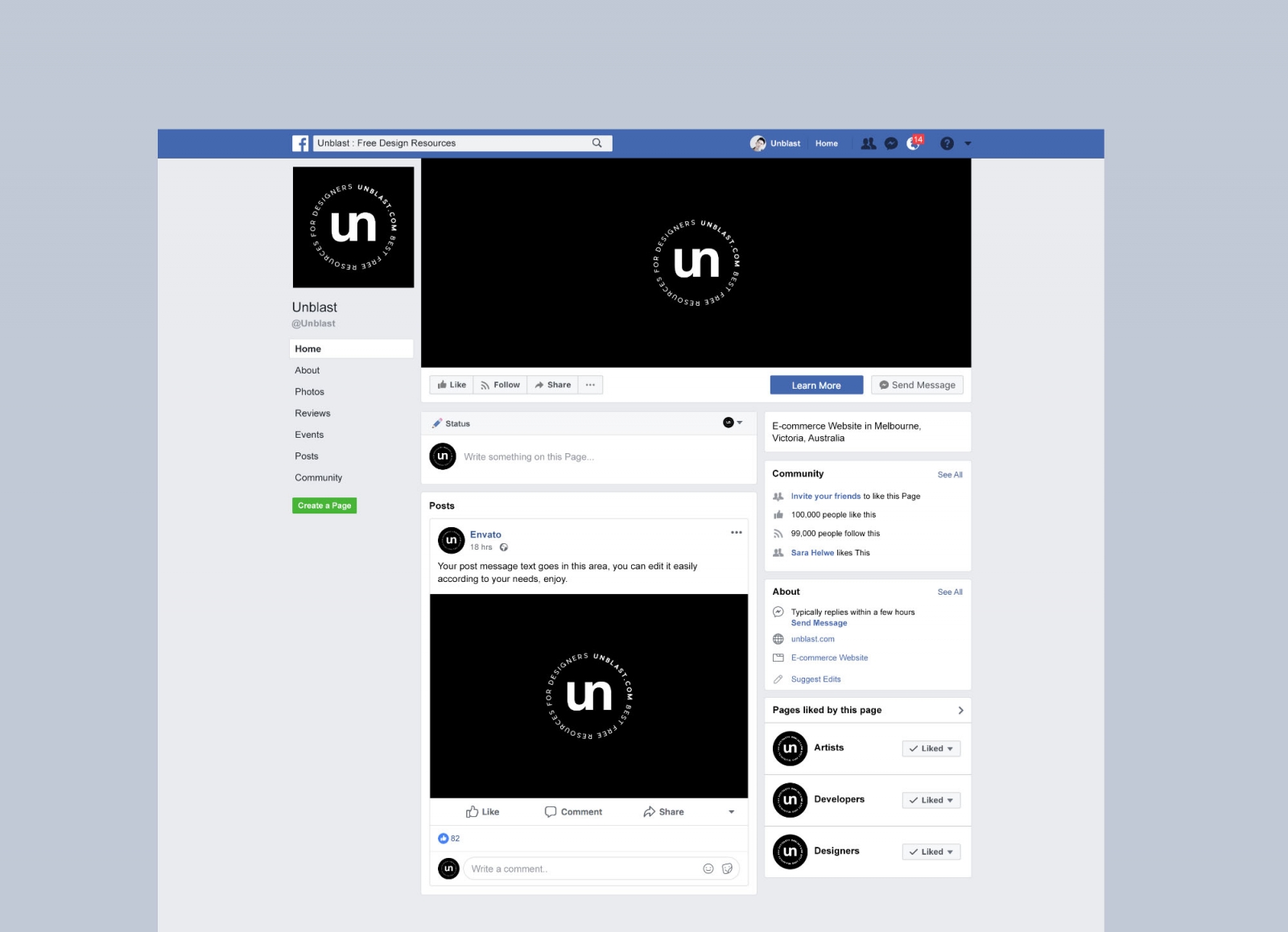 Facebook Page Branding Mockup Free Download