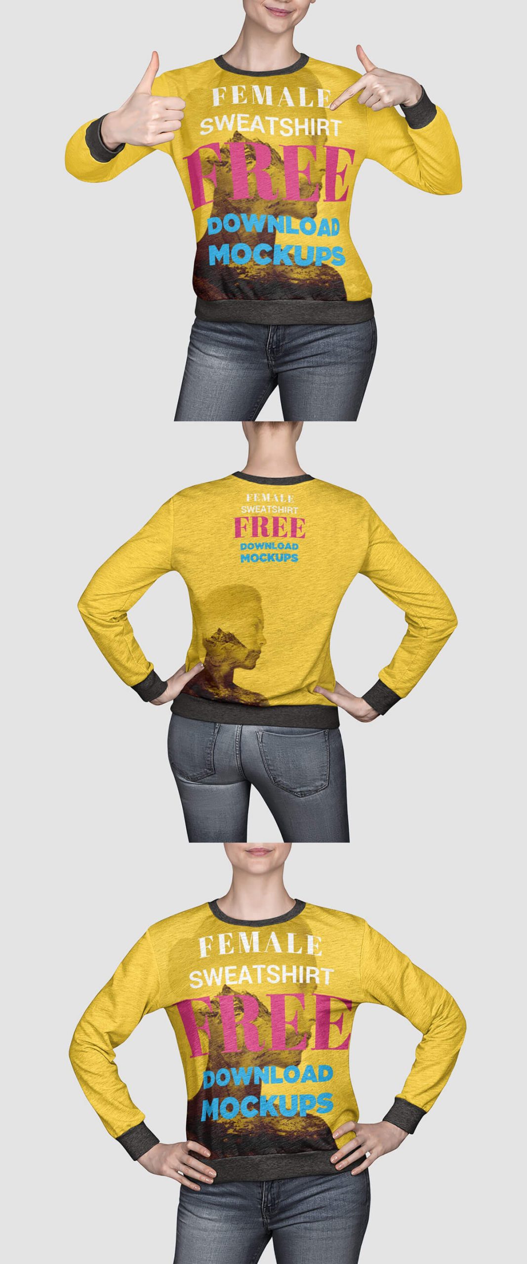 Female Sweatshirt Mockup Free Download