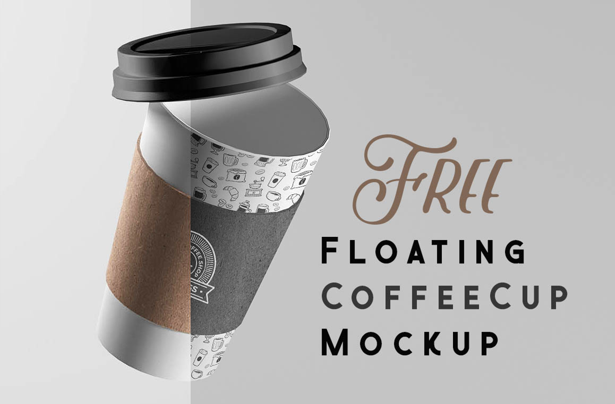 Floating Coffee Cup Mockup Free Download