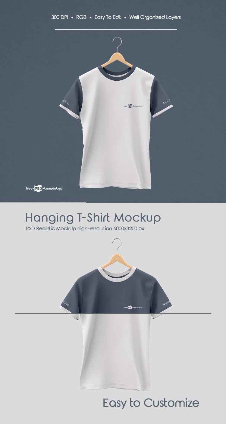 Hanging T-shirt Mockup Free Download 