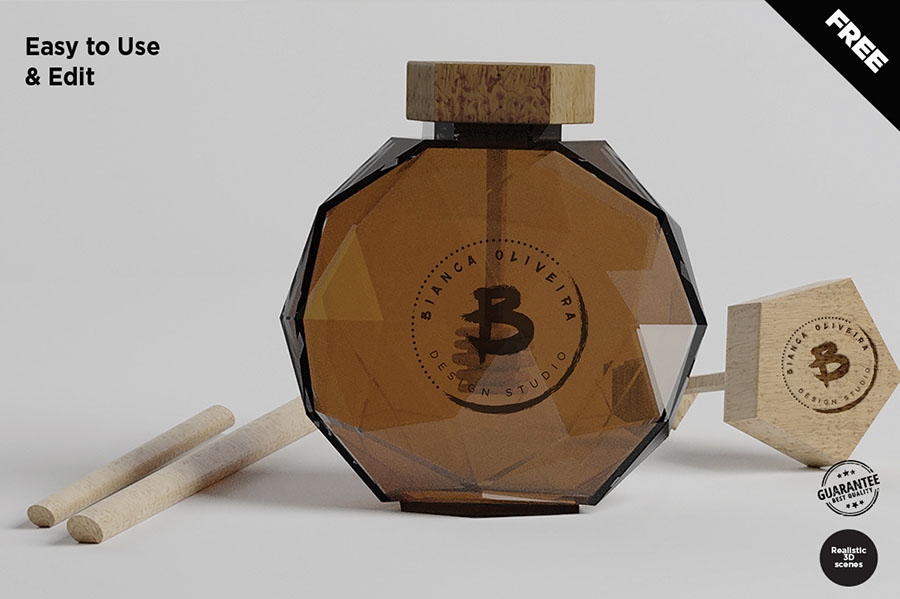Honey Bottle Mockup Free Download