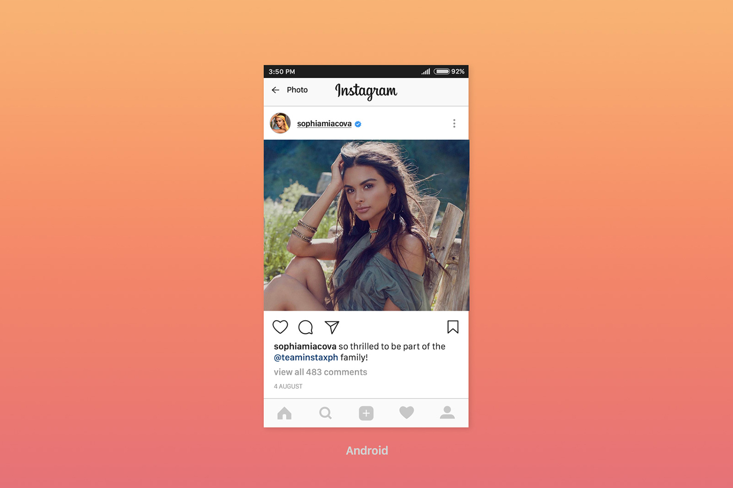 Instagram Feed Screen UI Mockup Free Download