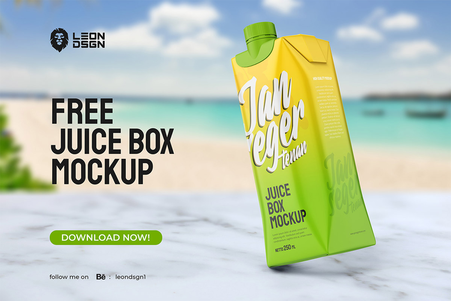Juice Box Mockup Free Download