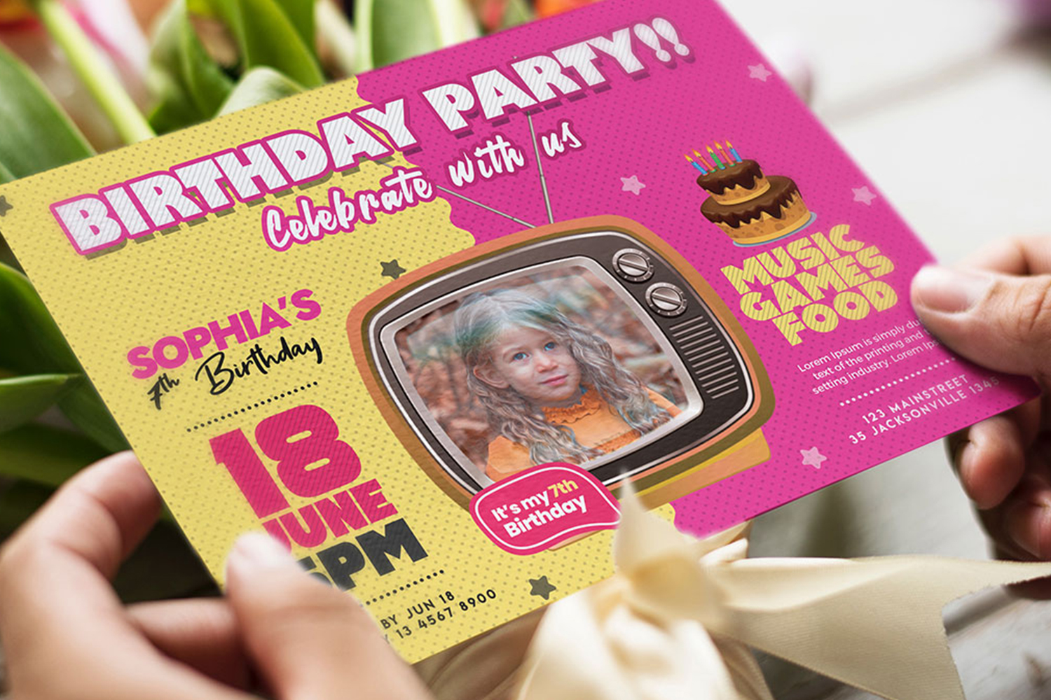 Kids Birthday Invitation Card PSD Free Download