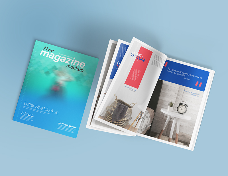 Letter Size Magazine Mockup Free Download