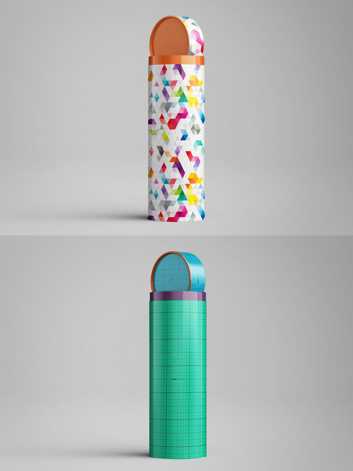 Long Tube Can Packaging Mockup Free Download