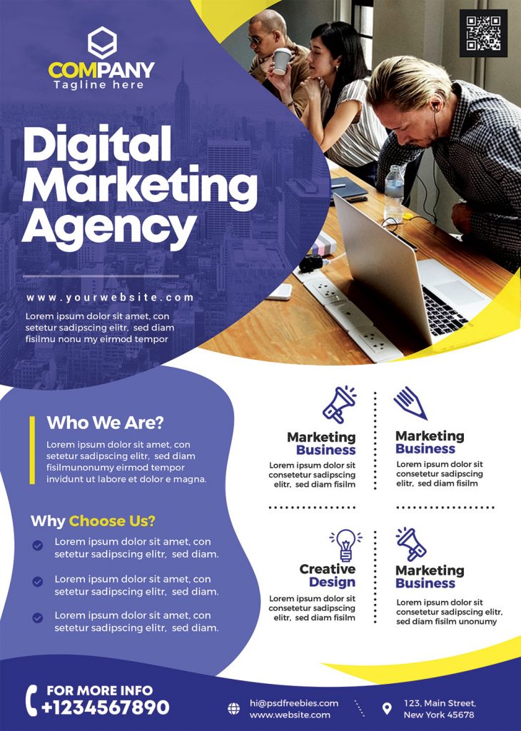 Marketing Agency Promotion Flyer PSD Free Download
