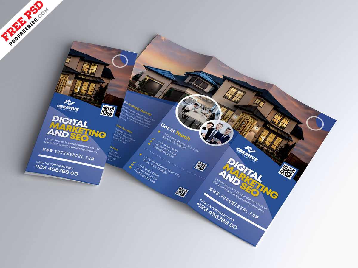 Marketing Business Tri-Fold Brochure PSD Free Download