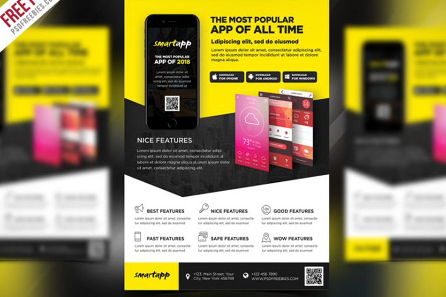 Mobile App Promotion Flyer PSD Free Download