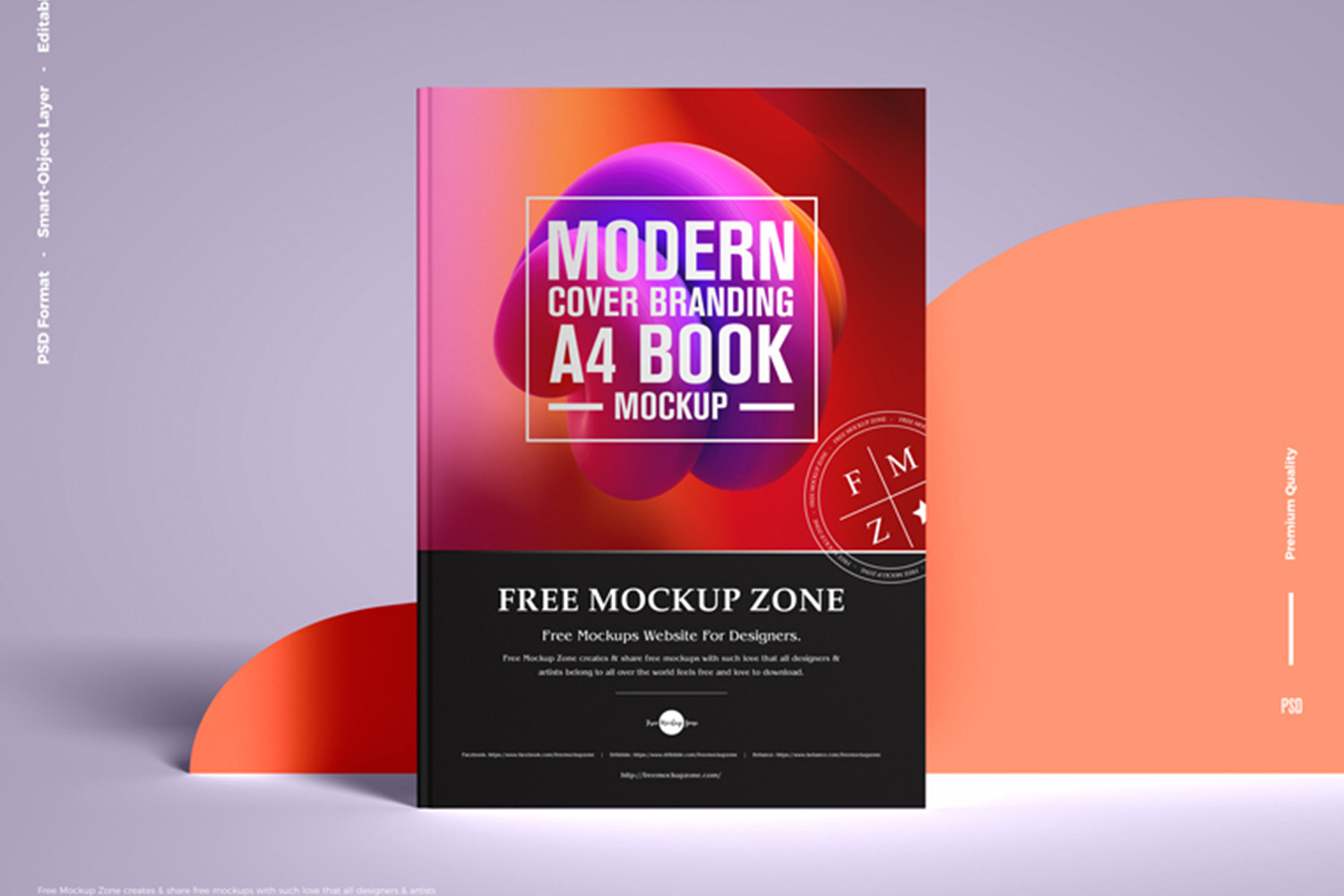Modern Cover Branding A4 Book Mockup Free Download