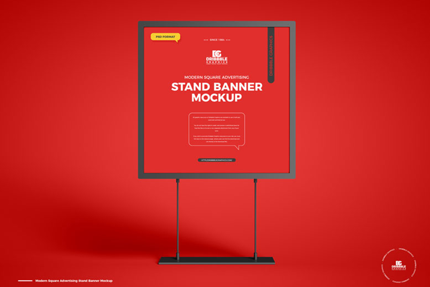 Modern Square Advertising Stand Banner Mockup Free Download