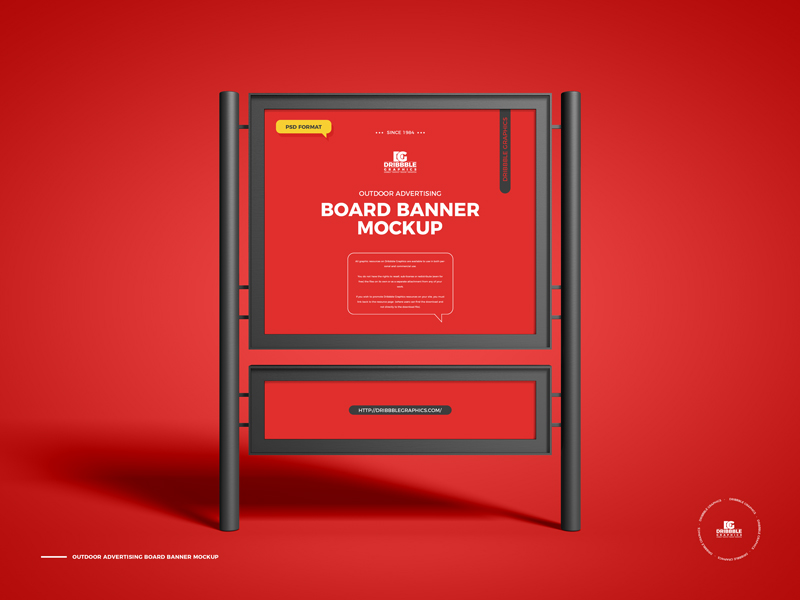 Outdoor Advertising Board Banner Mockup Free Download