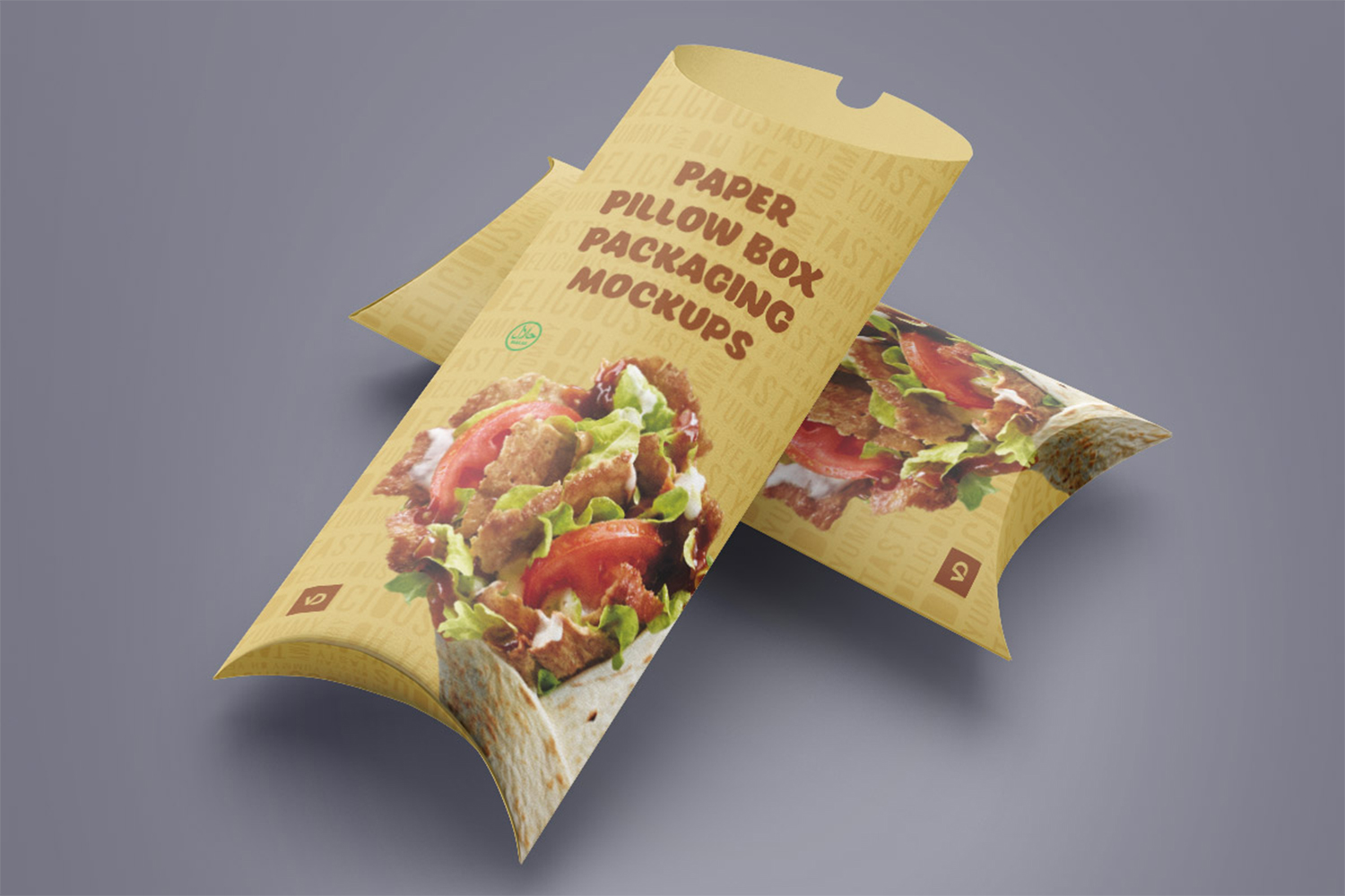 Paper Pillow Box Packaging Mockup Free Download