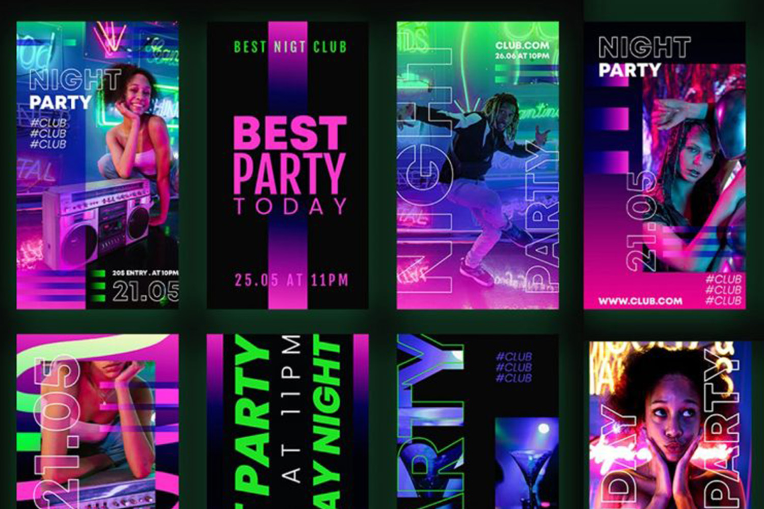 Party Instagram Stories 9 Template PSD Free Download