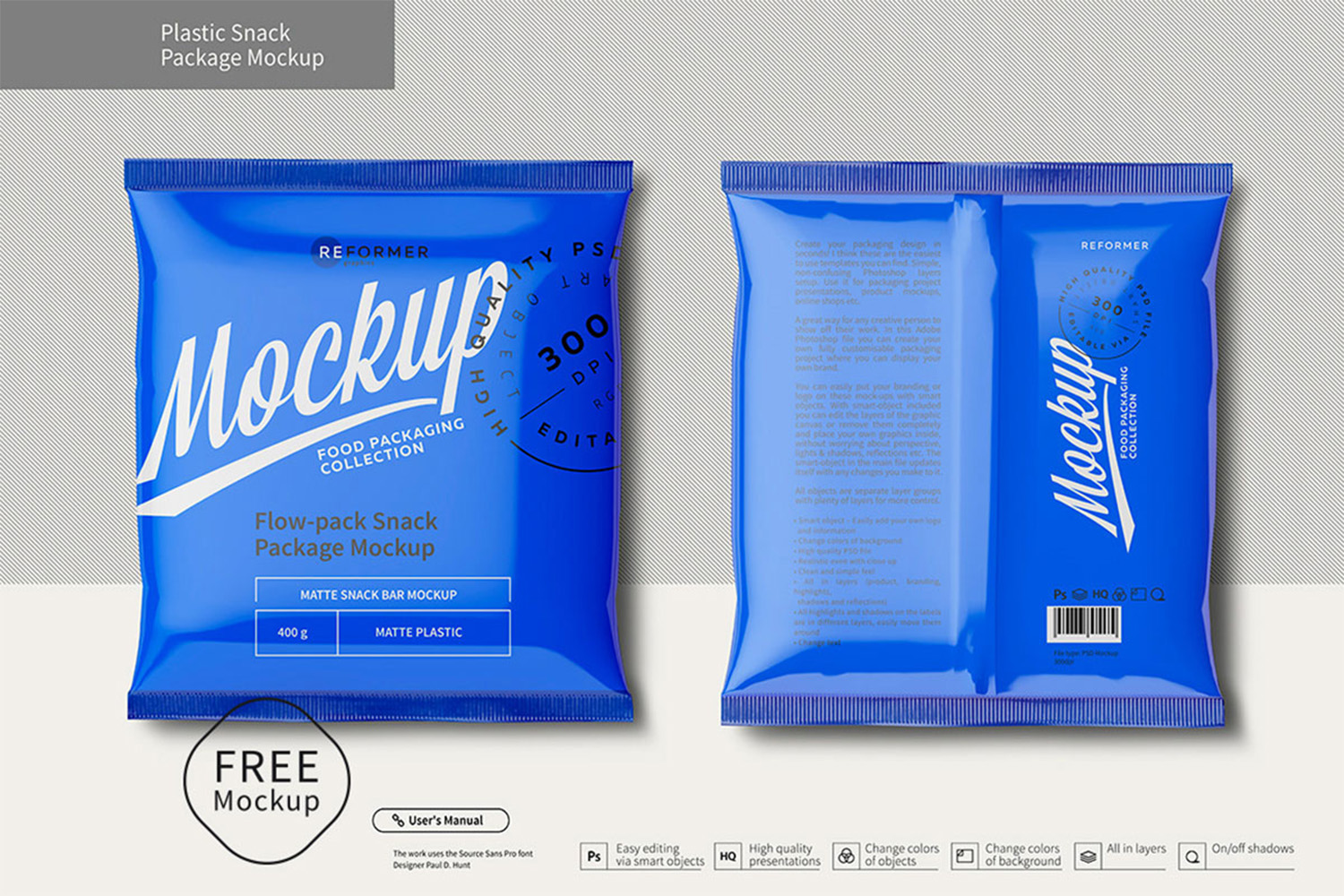 Plastic Snack Package Mockup Free Download