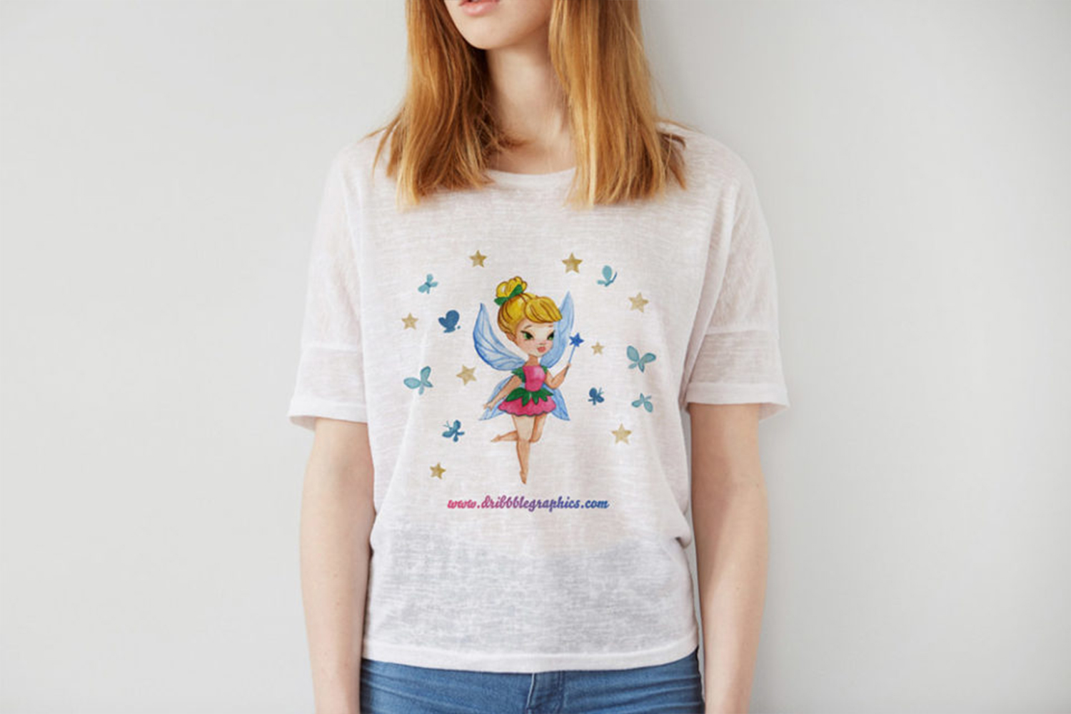 Pretty Girl T-Shirt Mockup Free Download 