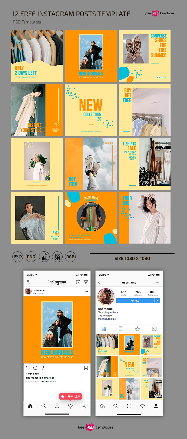 Clothes Shop Instagram Posts Template Free Download