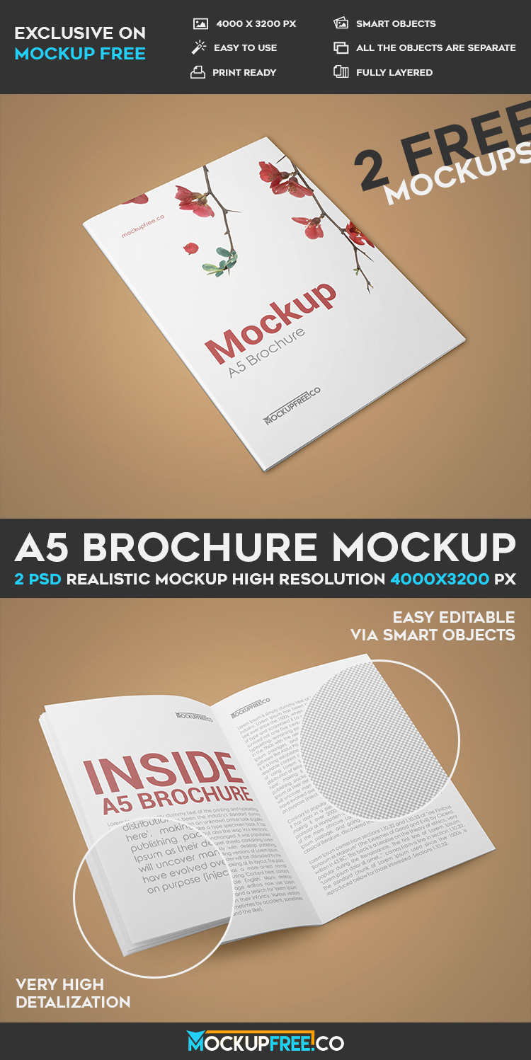 A5 Brochure Mockup Free Download