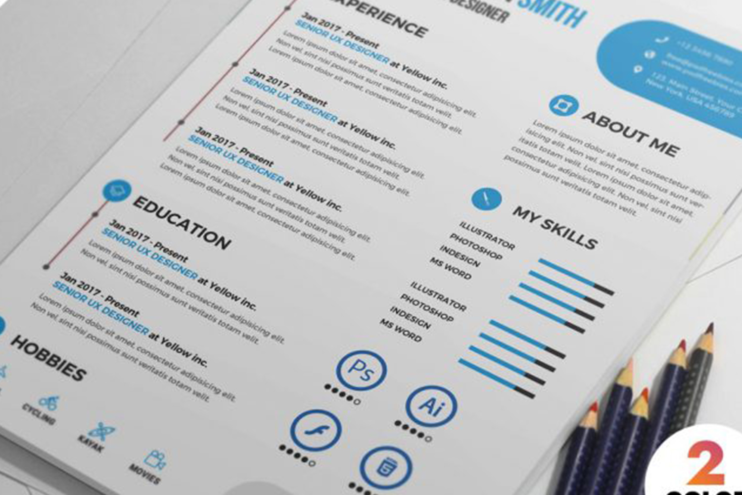 Printable Clean Resume PSD Template Free Download