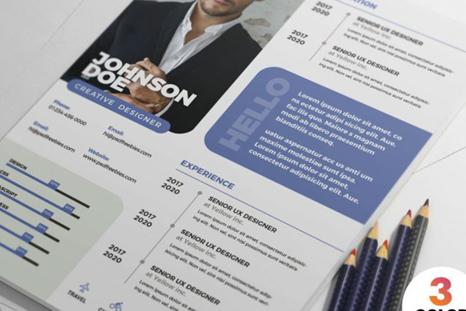 Professional Resume PSD Template Free Download