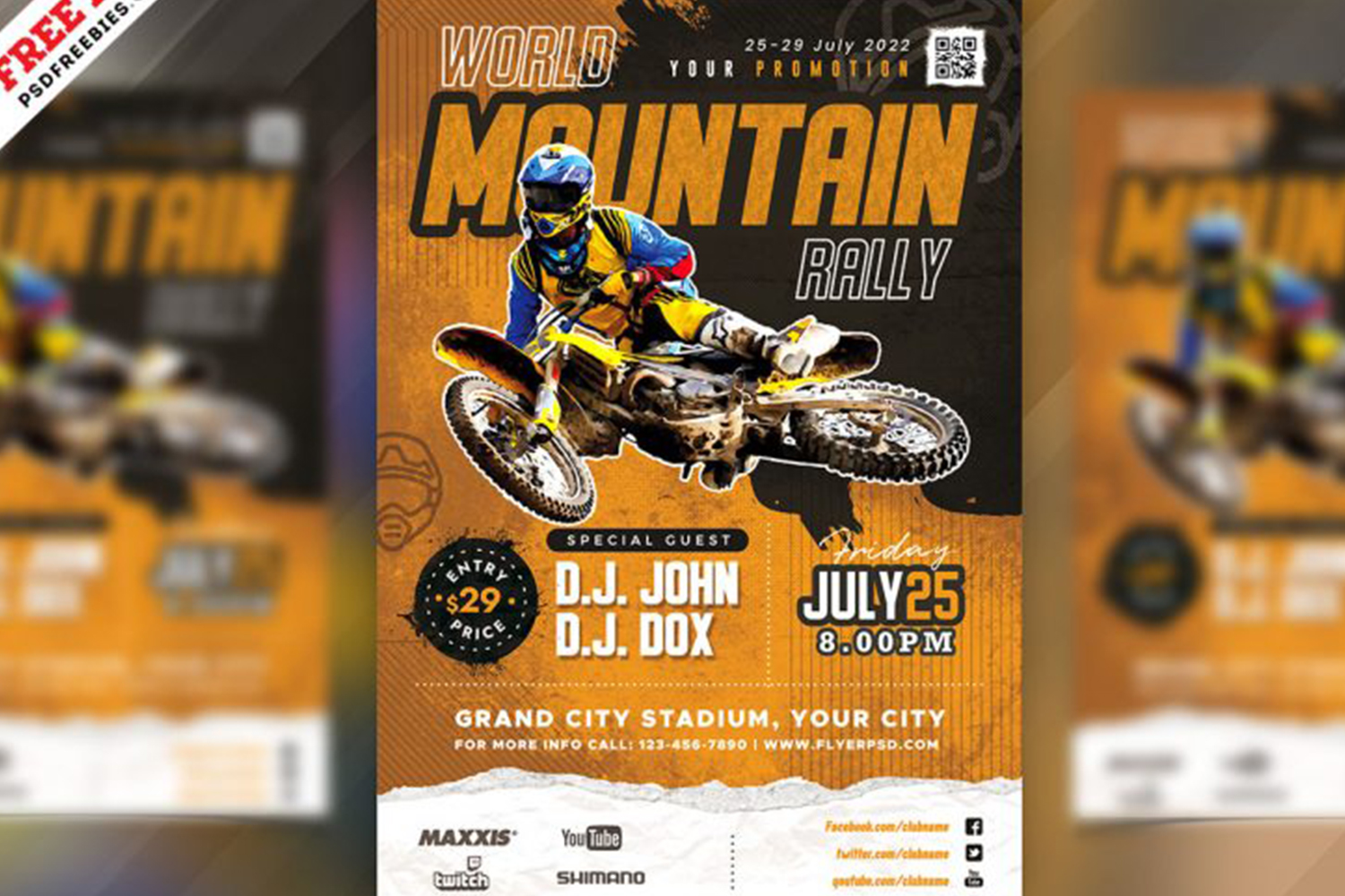 Racing Event Flyer PSD Free Download