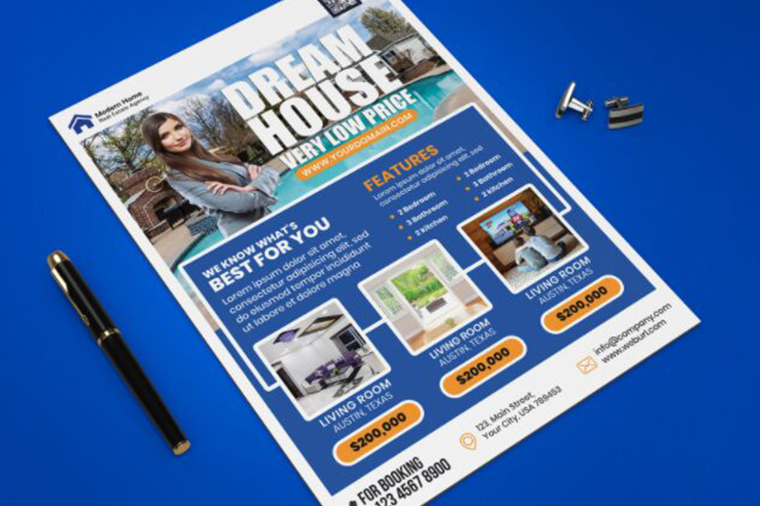 Real Estate Flyer Design Mockup Free Download