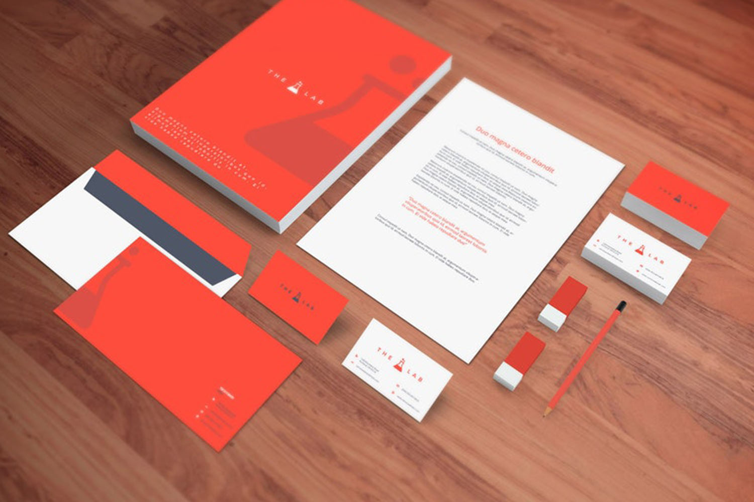Realistic Stationery mockup Free Download