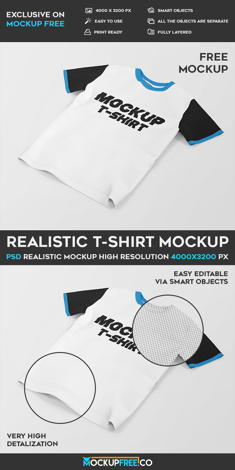 Realistic T-shirt Mockups Free Download 