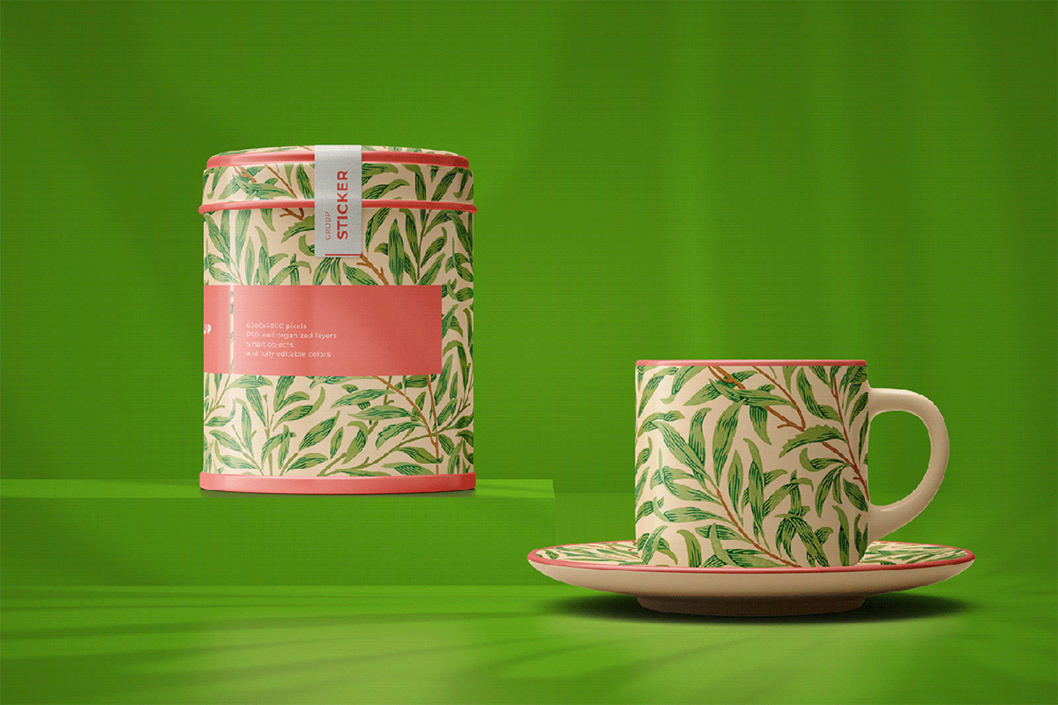 Realistic Tea Set Mockup Free Download