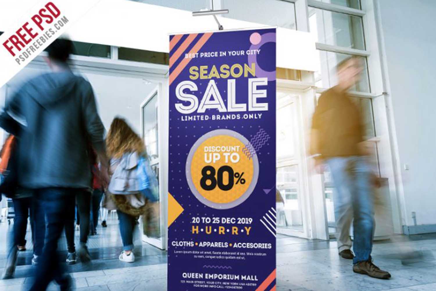 Season Sale Roll-Up Banner PSD Free Download