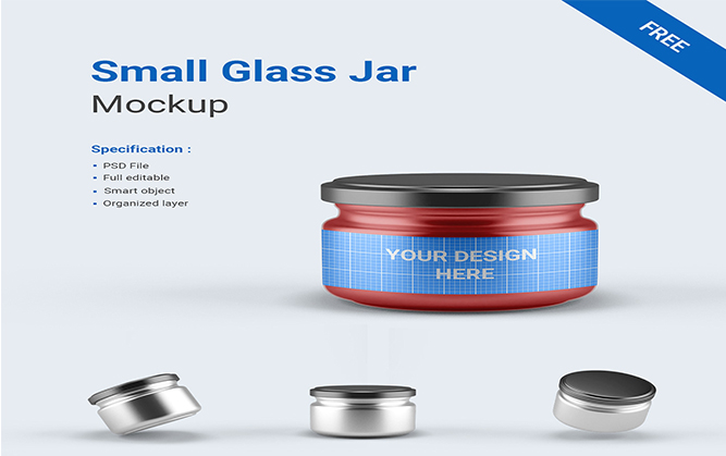 Small Glass Jar Mockup​​​​​​​​​​​​​​ Free Download