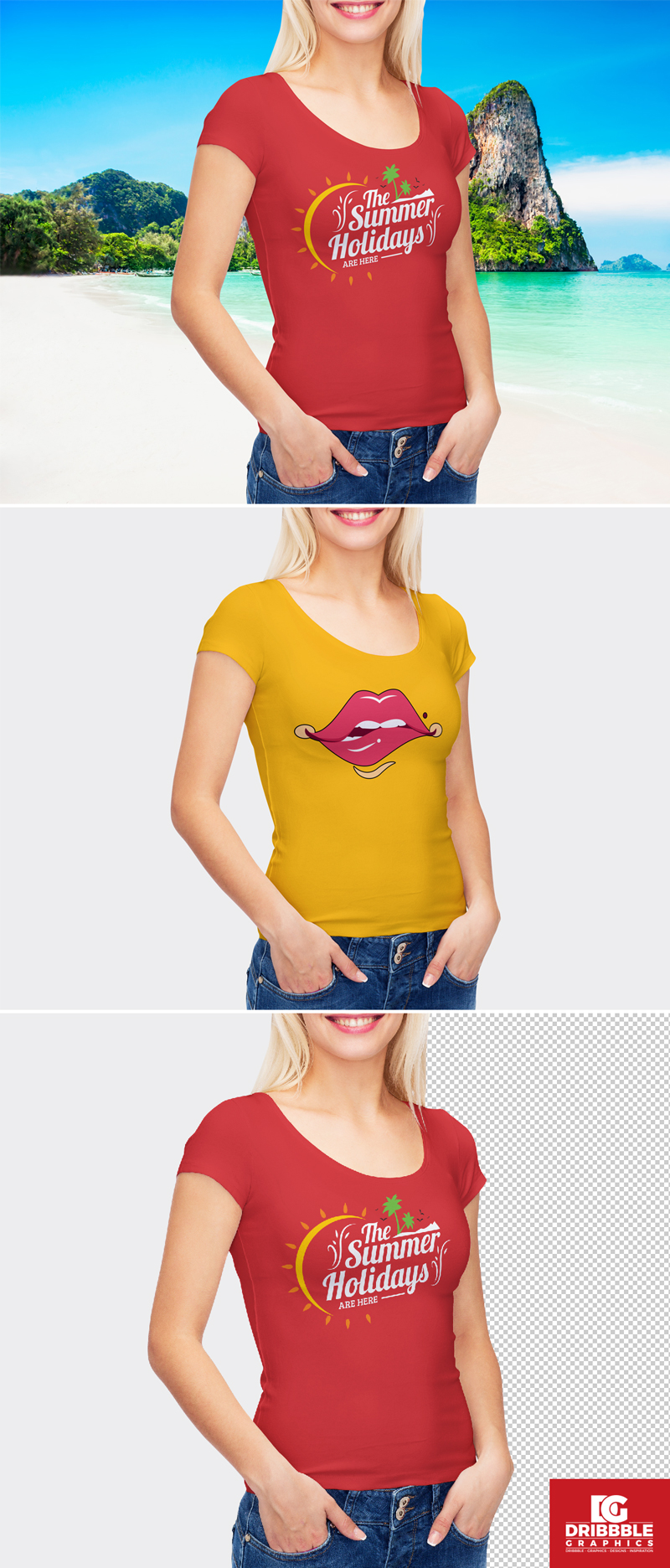 Smart Girl Wearing T-Shirt Mockup Free Download