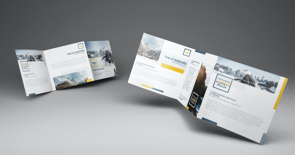 Square Trifold Brochure Mockup Free Download