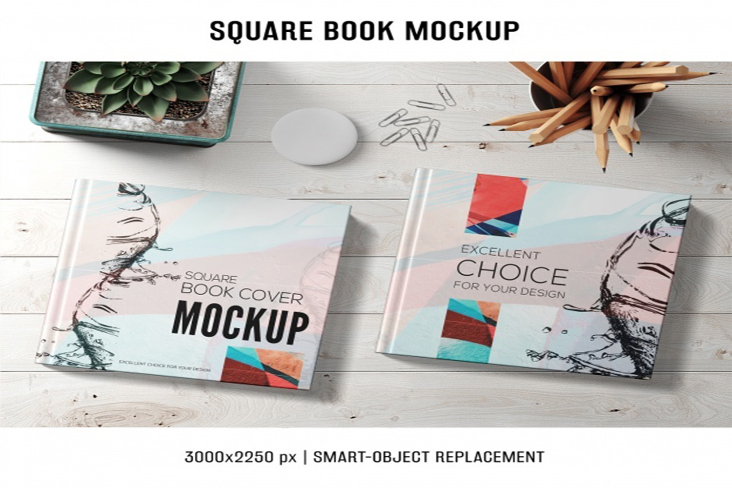 Square book mockup Free  Download