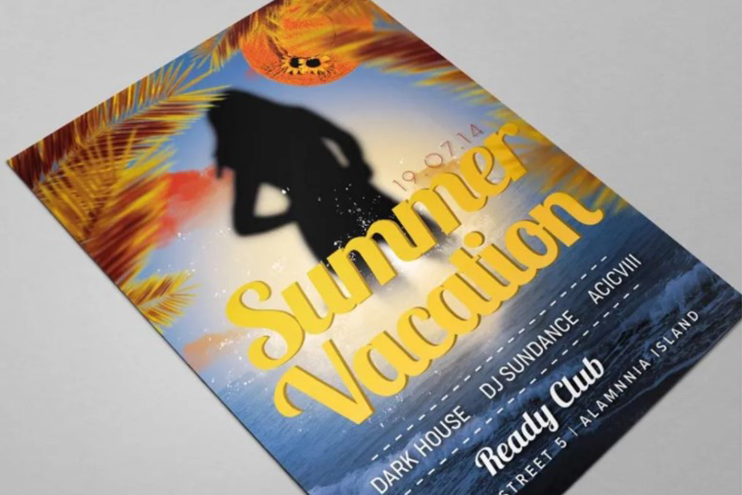 Summer Vacation Flyer Mockup Free Download